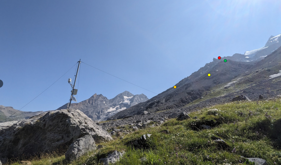 Wetterstation zur Messung meteorologischer Parameter unterhalb der Rutschung Spitze Stei