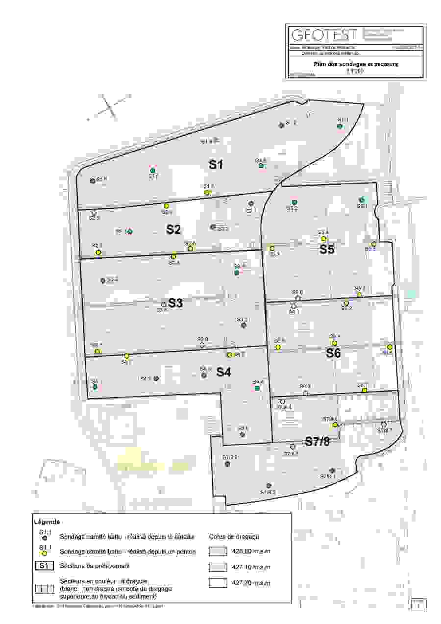 Cartographie des sondages et secteurs
(image en haut)
Exemple schématique de méthodologie de sondages
(image en bas)