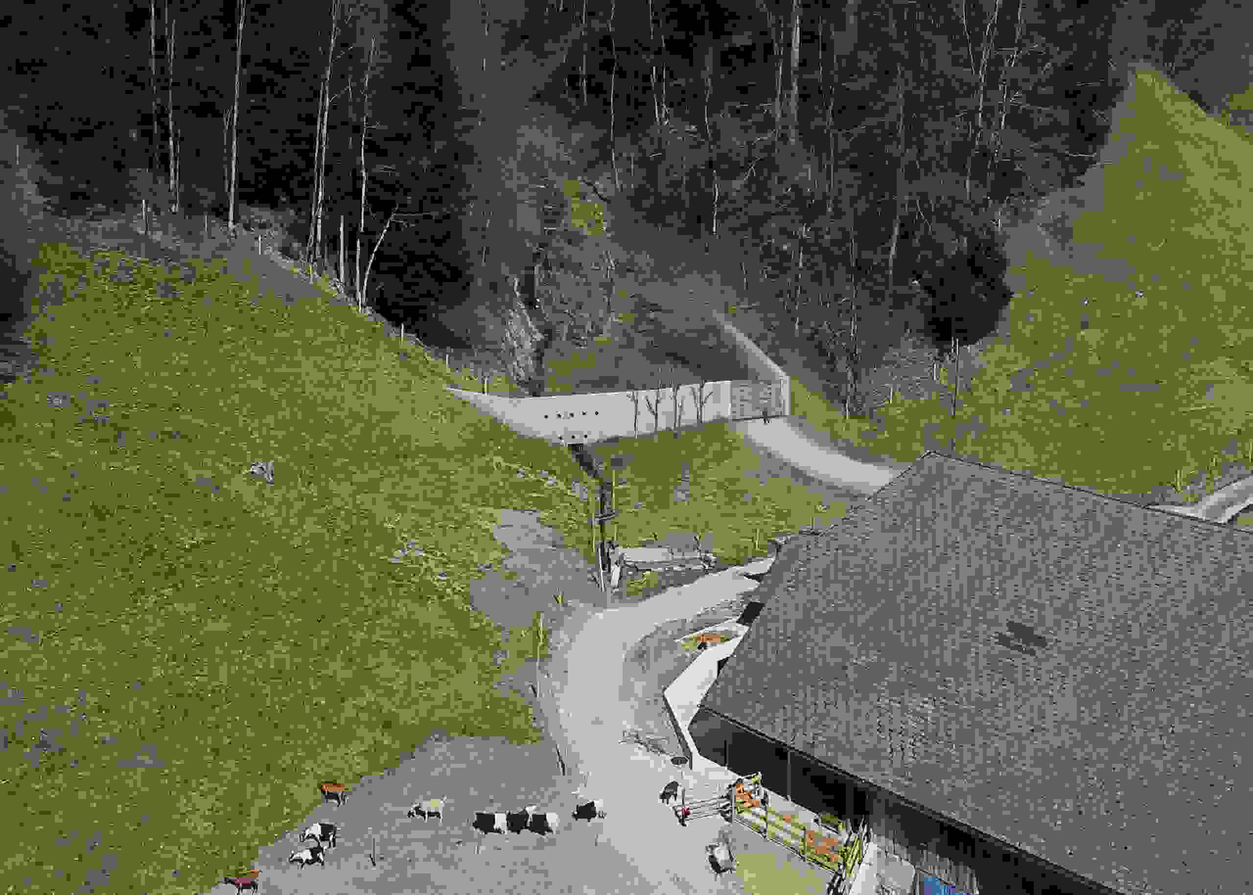 …mit der Visualisierung einer Betonsperre für den Geschieberückhalt…