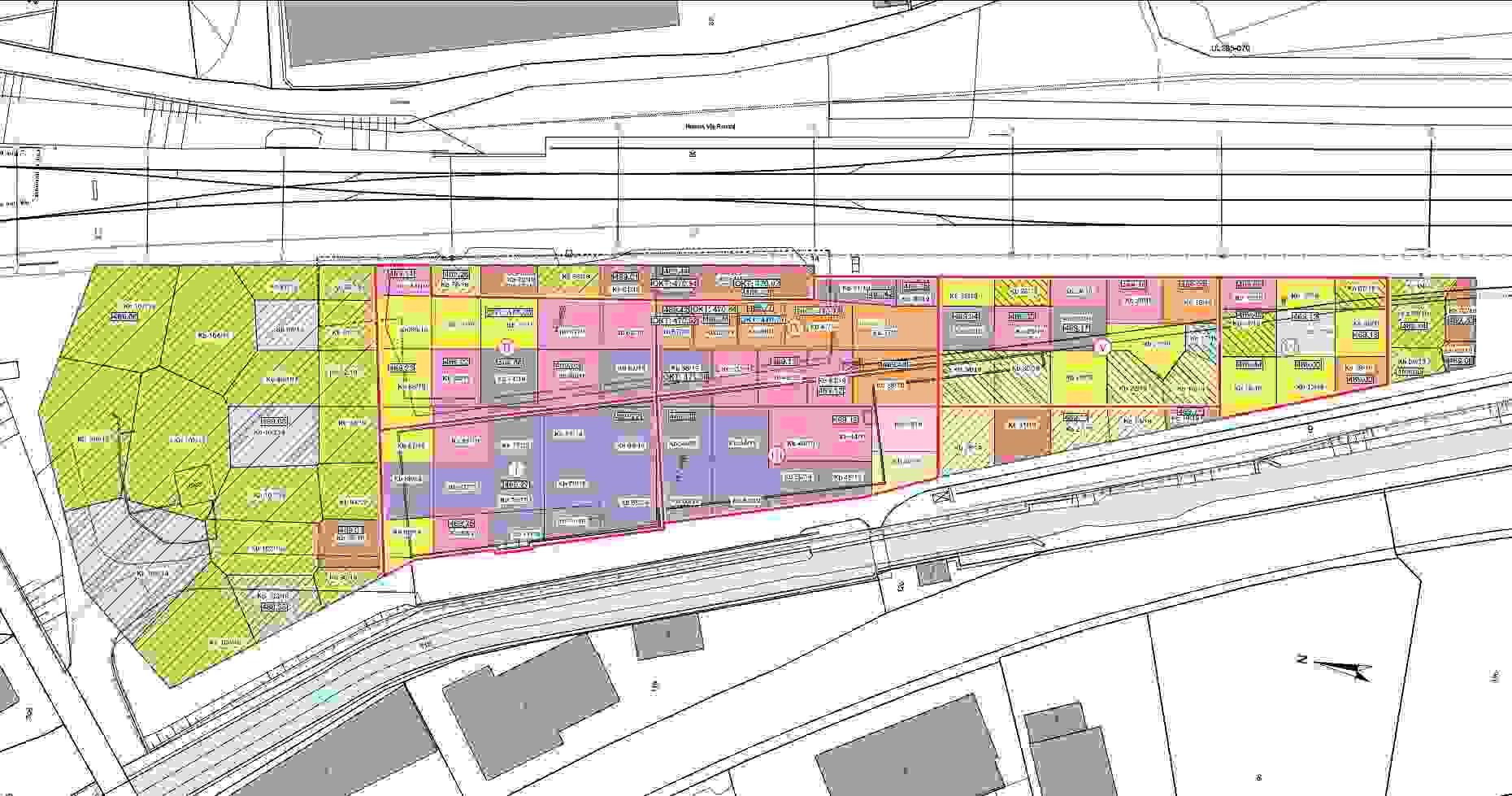 Représentation des différentes catégories de pollution dans le plan d’excavation.