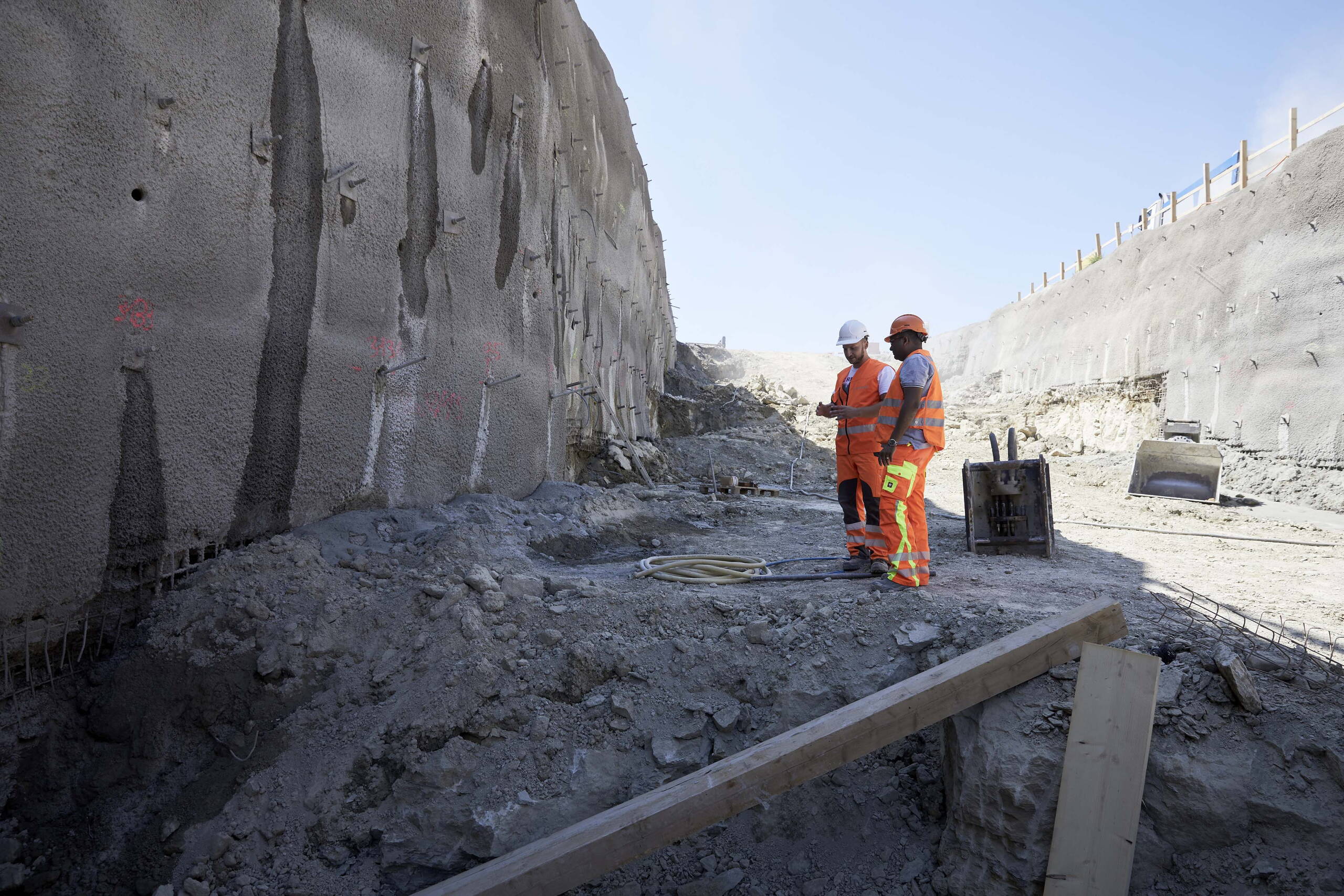Évaluation géotechnique de la paroi clouée.
