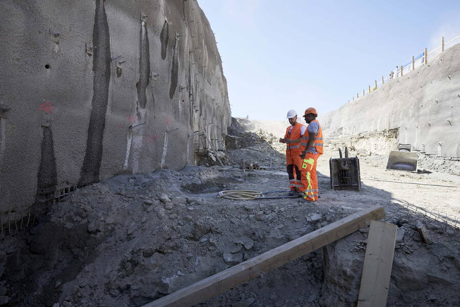 Geotechnical assessment of the nail wall.