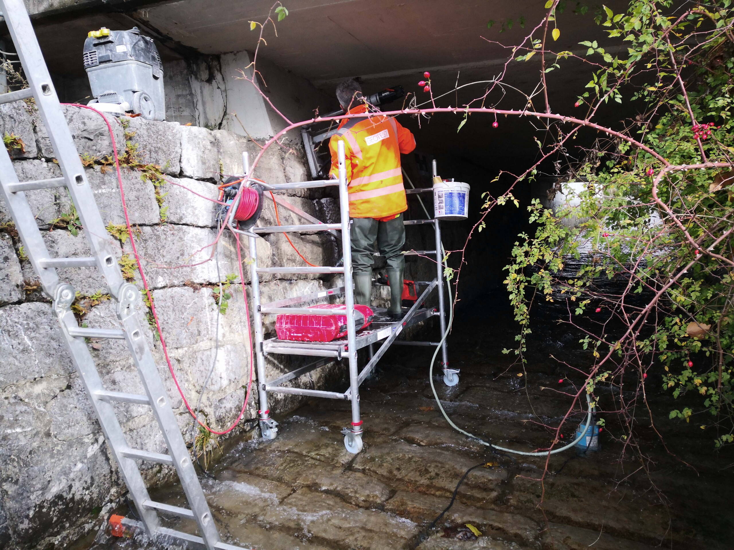 Échantillonnage d’une culée de pont – dans des conditions particulières.
