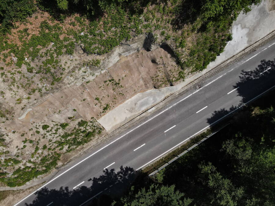 Les premières plantes repoussent déjà sur la zone réhabilitée. Les premières plantes repoussent déjà sur la zone réhabilitée.