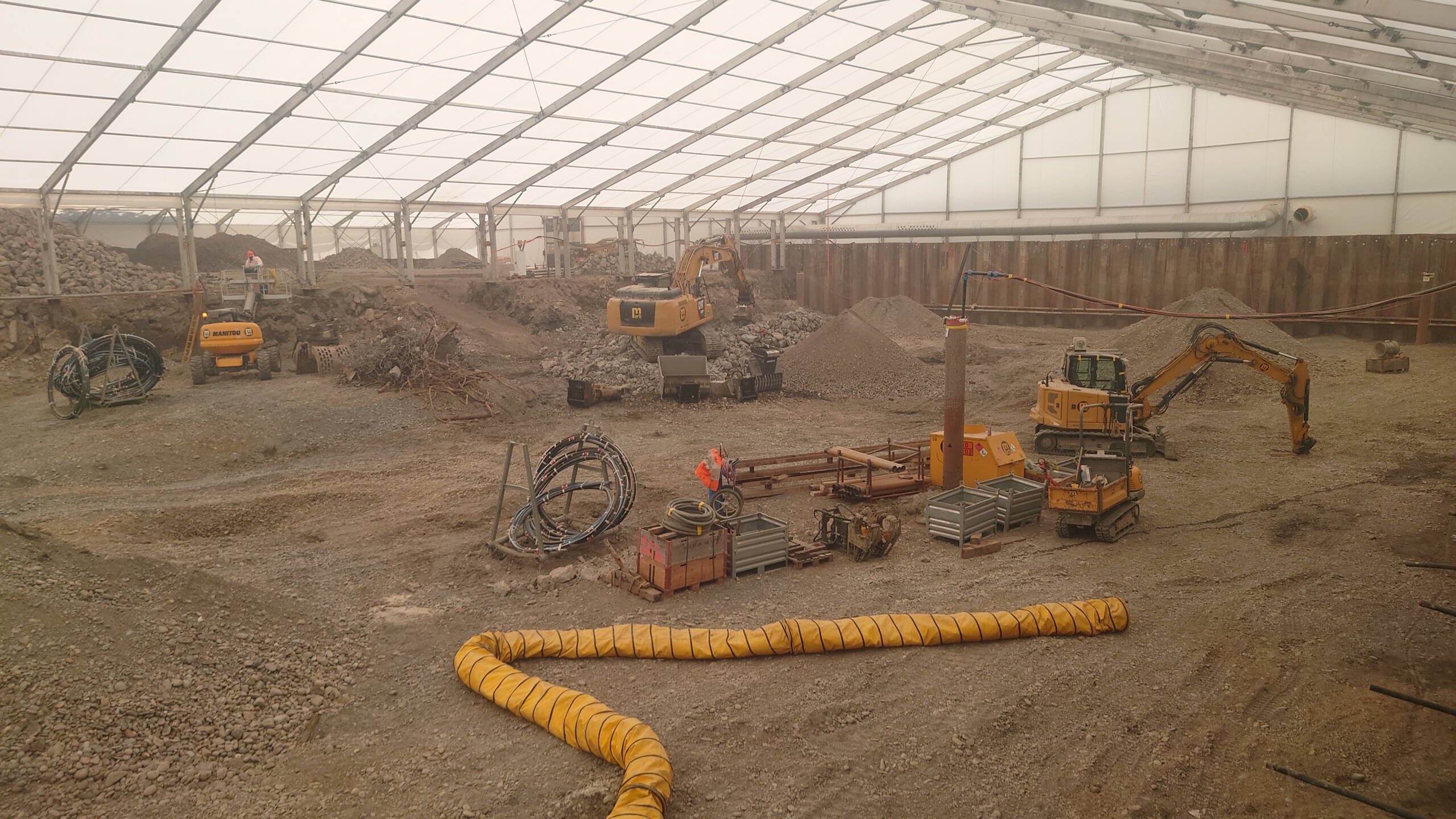Progress of the excavation work in Phase 1. Progress of the excavation work in Phase 1.