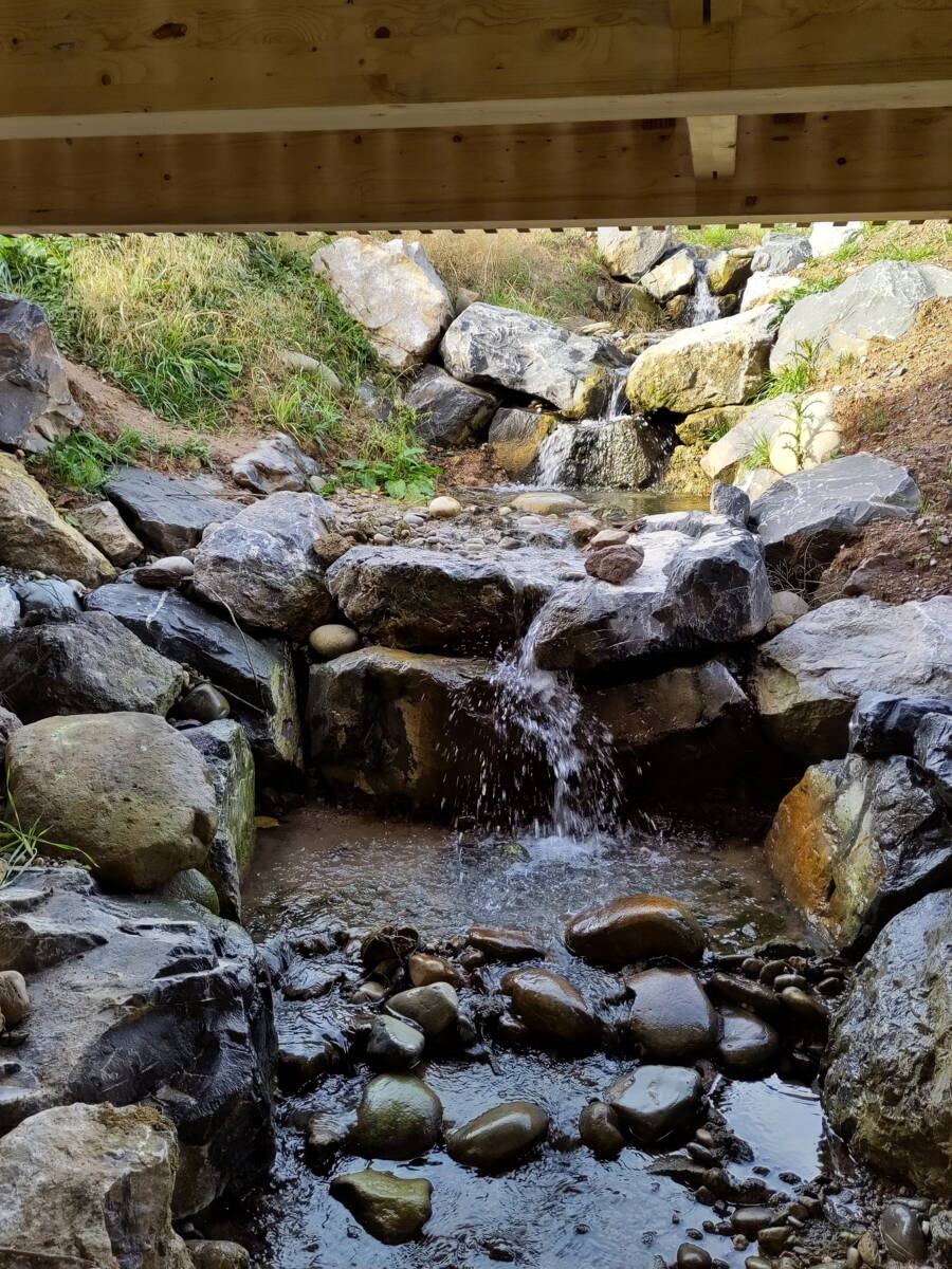 Les seuils en blocs stabilisent le lit du cours d’eau et empêchent son approfondissement. Ils garantissent ainsi la connectivité latérale autour du cours d’eau, en évitant la formation de berges trop raides pour les amphibiens et les mammifères qui cherchent à accéder à l’eau. Les seuils en blocs stabilisent le lit du cours d’eau et empêchent son approfondissement. Ils garantissent ainsi la connectivité latérale autour du cours d’eau, en évitant la formation de berges trop raides pour les amphibiens et les mammifères qui cherchent à accéder à l’eau.