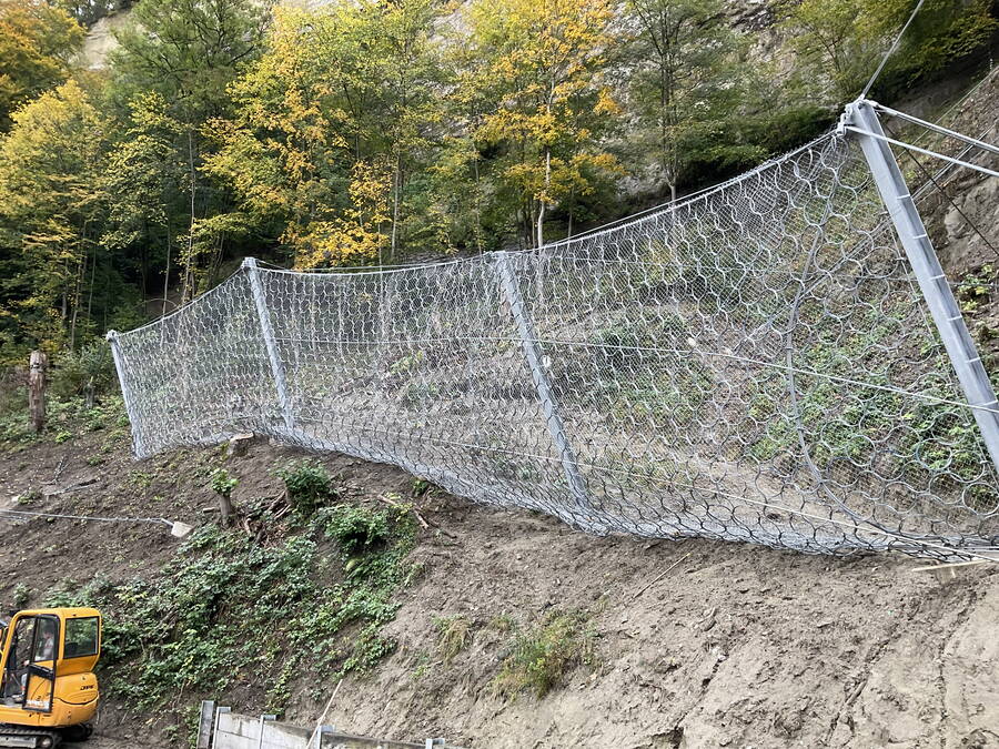 Schutznetz im steilen Gelände