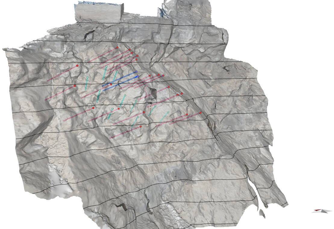 The digital terrain model with the 3D anchor concept.  The digital terrain model with the 3D anchor concept.