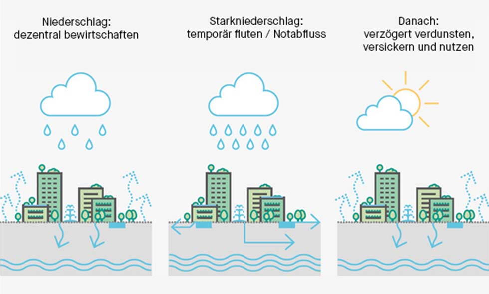 Schwammstadt Anpassung an den Klimawandel in der Stadt