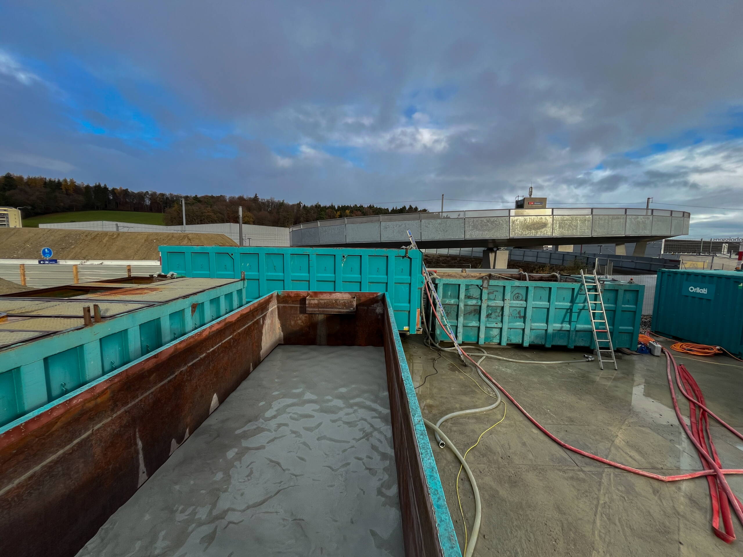 Settling and neutralisation plant for the geothermal boreholes. Settling and neutralisation plant for the geothermal boreholes.