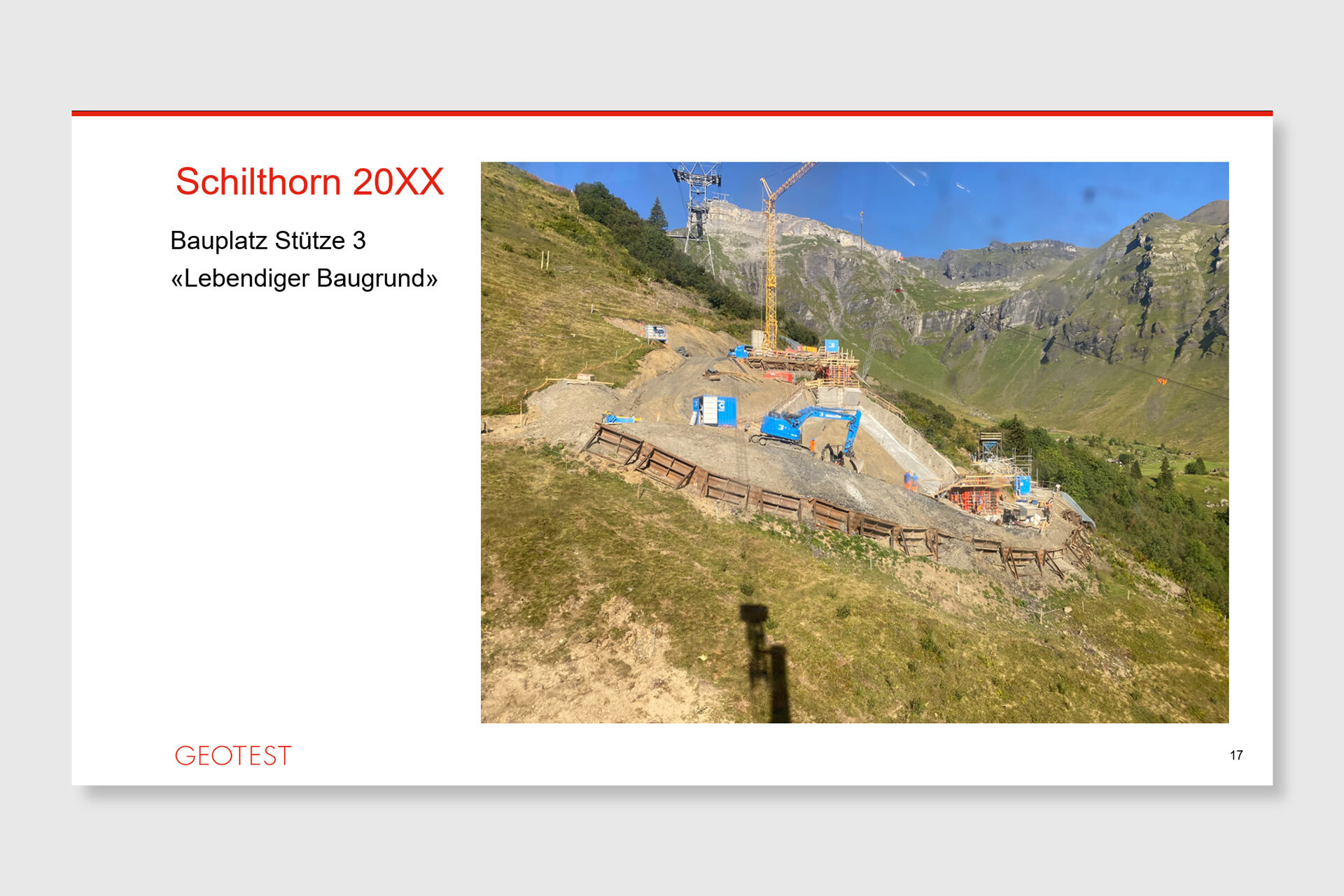 À l’exemple d’un projet réalisé pour les remontées mécaniques du Schilthorn, Kaspar Graf a montré comment les risques liés à un « terrain vivant » peuvent être minimisés. À l’exemple d’un projet réalisé pour les remontées mécaniques du Schilthorn, Kaspar Graf a montré comment les risques liés à un « terrain vivant » peuvent être minimisés.