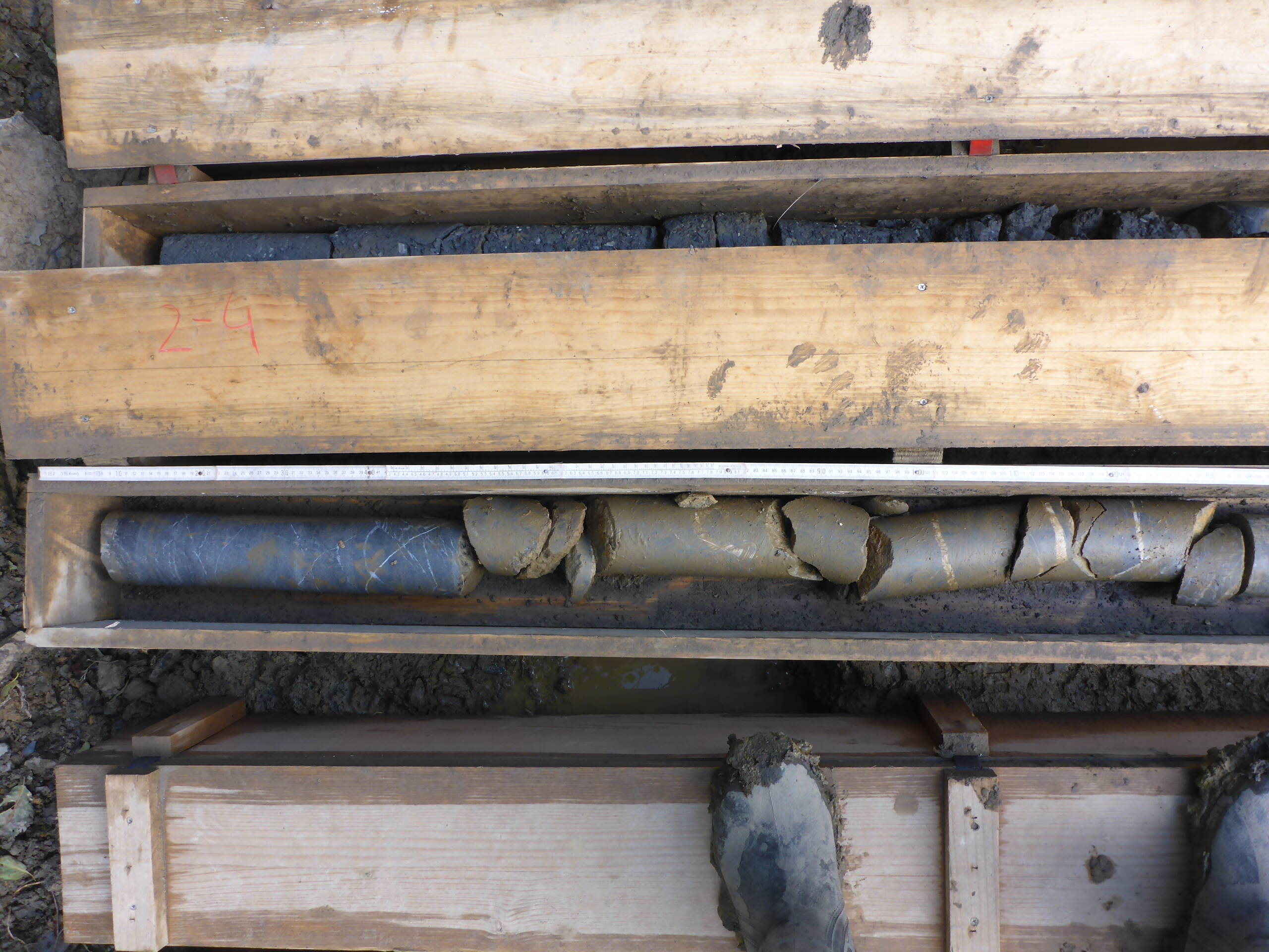 Bohrkerne zur Beurteilung des Untergrundes.