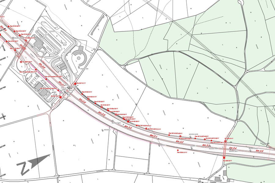 Baugrunduntersuchungen Nationalstrassen N1 und N8 Ausschnitt aus dem Sondierkonzept N1.
