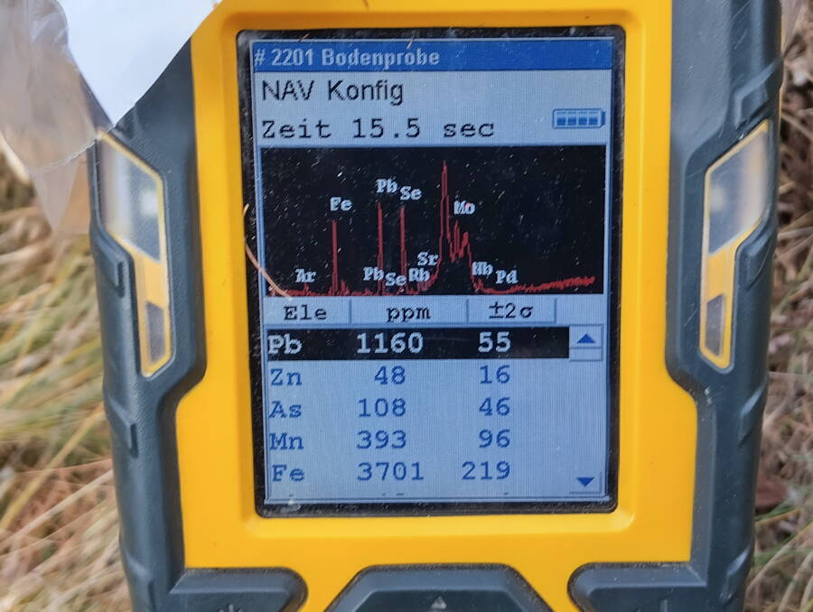 Mit dem handgehaltenen XRF-Gerät...