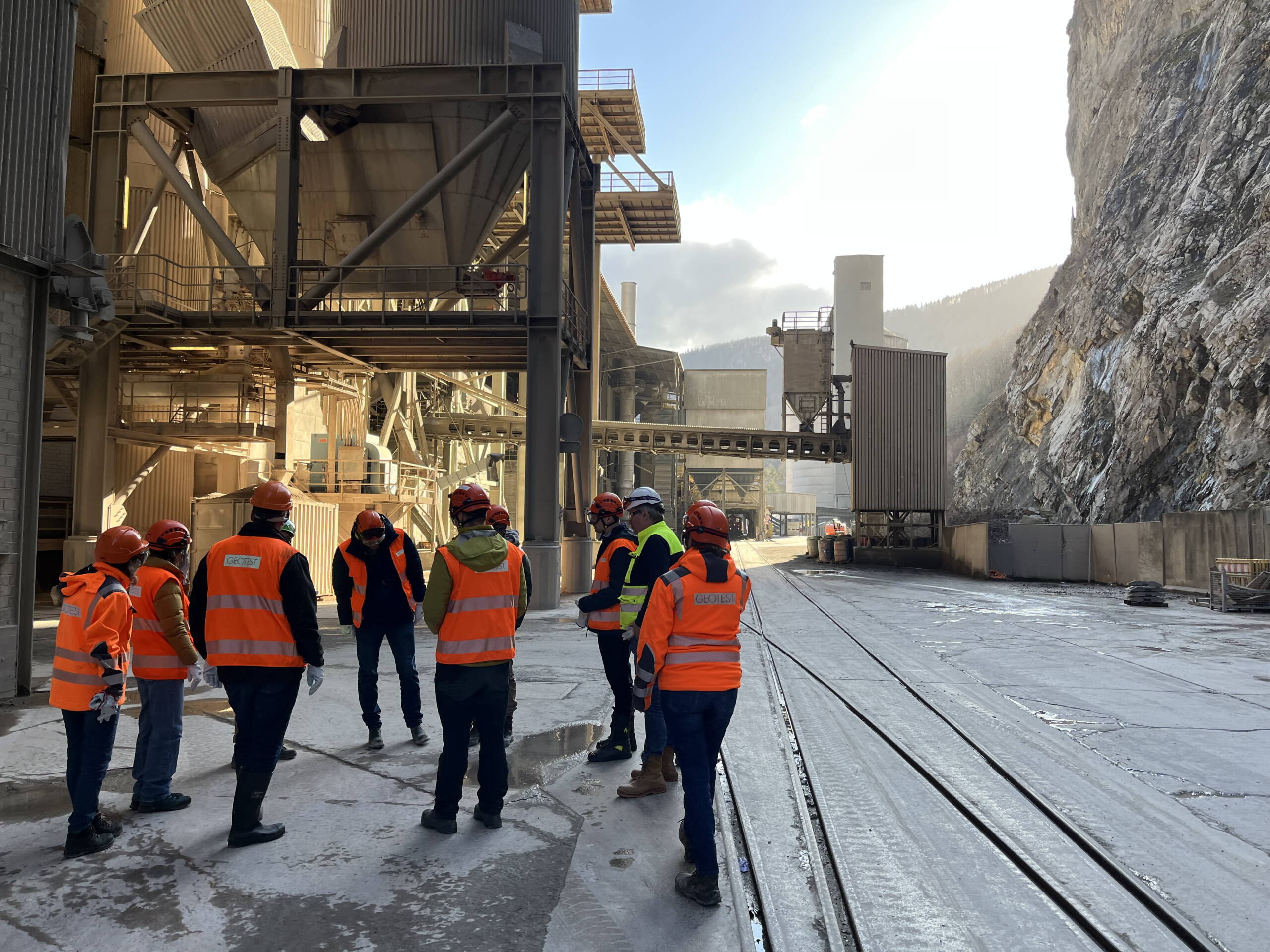 GEOTEST employees visit the Vigier Ciment cement plant.