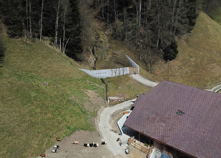 …...visualization of a concrete barrier for bedload retention....