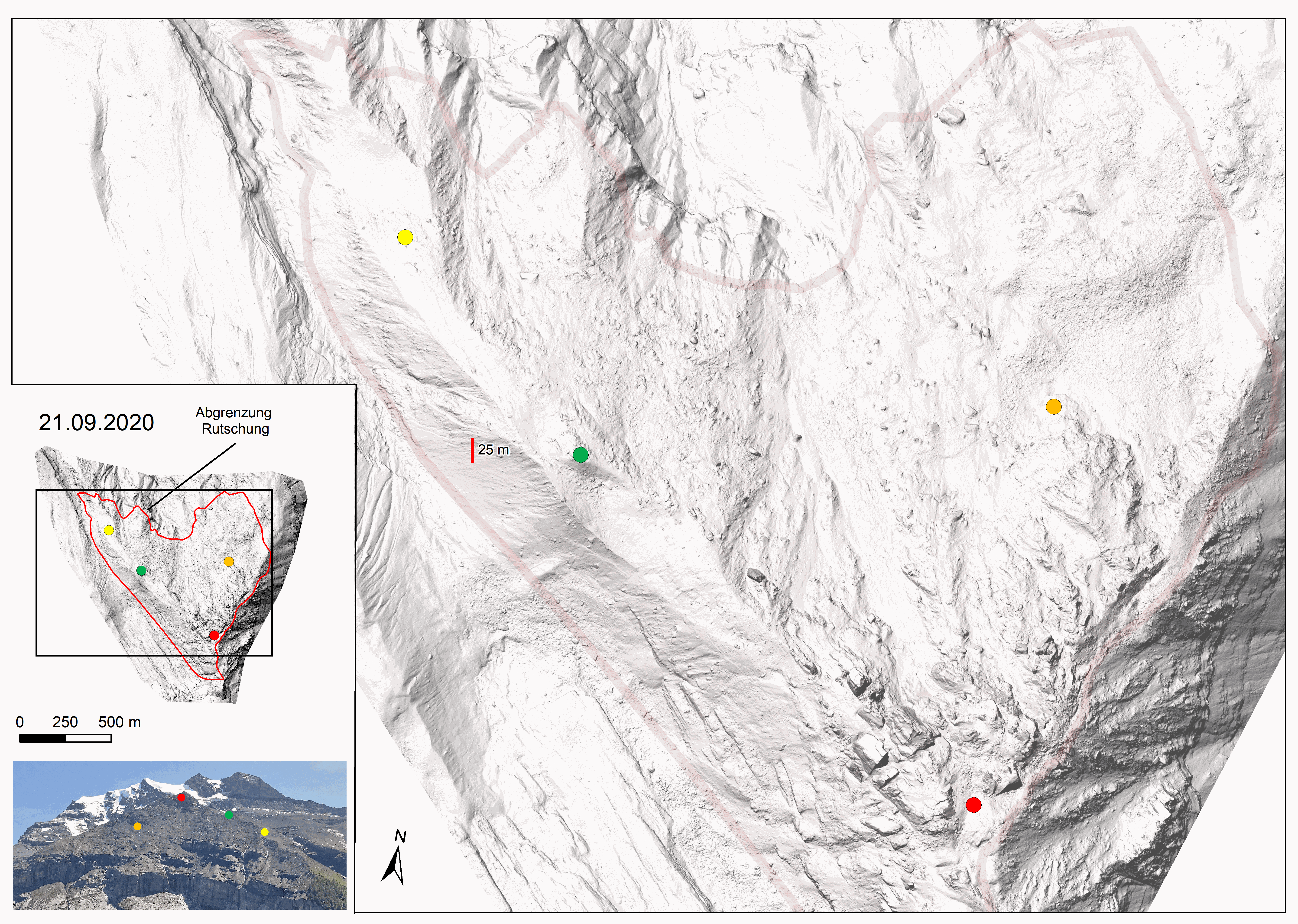 Animation der Rutschung von 2020 - 2024.