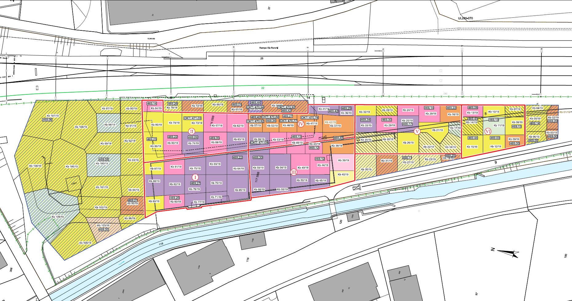 Visualization of the various categories of pollution in the excavation plan.