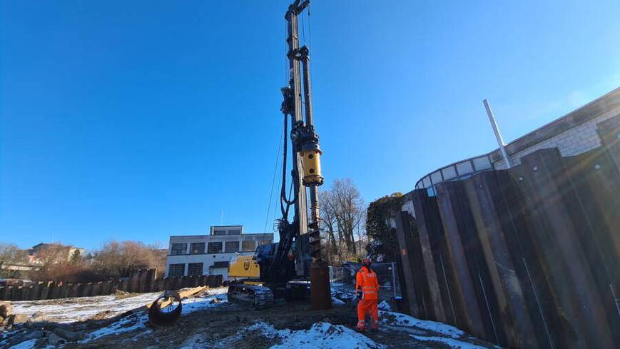 Der Grossfilterbrunnen wird erstellt. Der Grossfilterbrunnen wird erstellt.